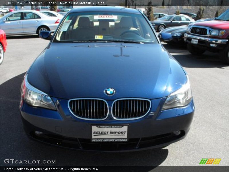 Mystic Blue Metallic / Beige 2007 BMW 5 Series 525i Sedan
