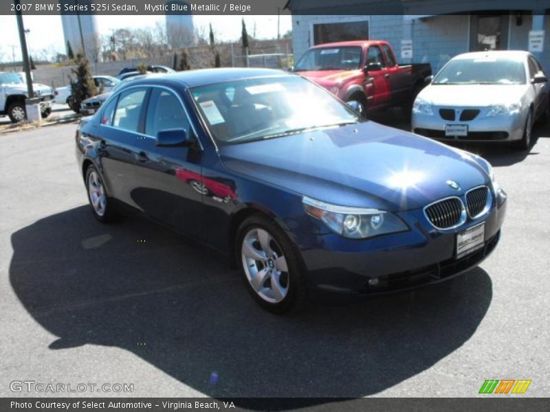 Mystic Blue Metallic / Beige 2007 BMW 5 Series 525i Sedan