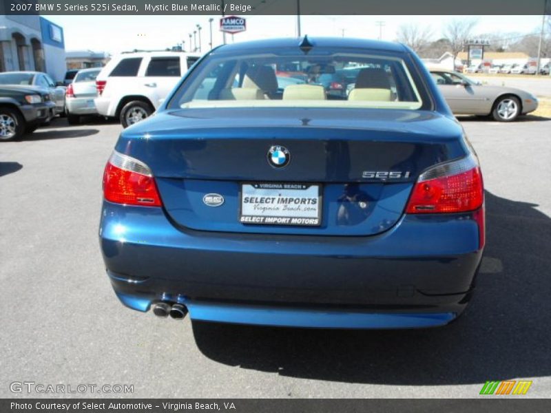 Mystic Blue Metallic / Beige 2007 BMW 5 Series 525i Sedan