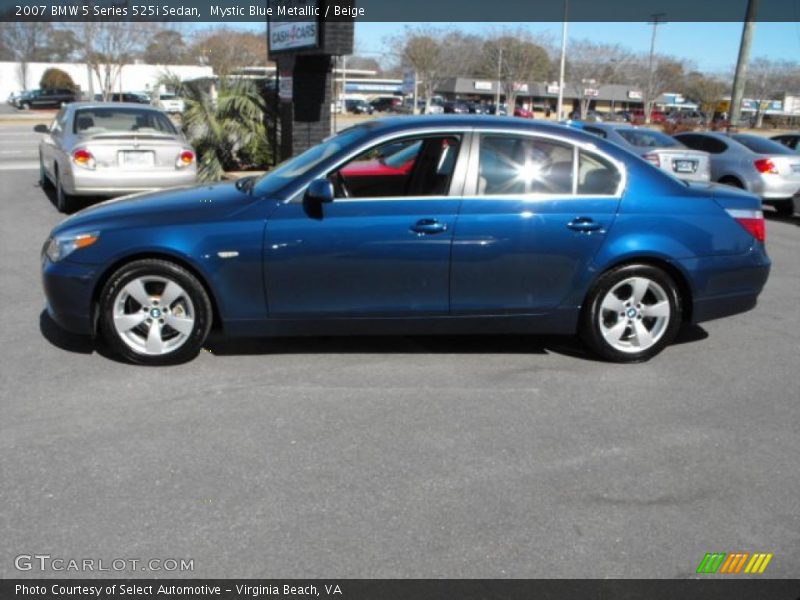 Mystic Blue Metallic / Beige 2007 BMW 5 Series 525i Sedan