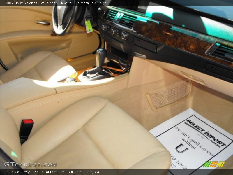 Mystic Blue Metallic / Beige 2007 BMW 5 Series 525i Sedan