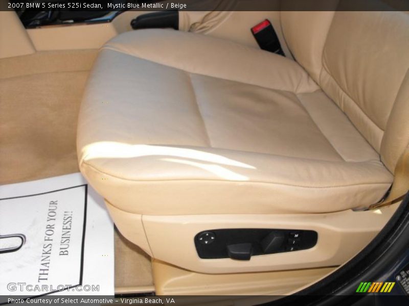 Mystic Blue Metallic / Beige 2007 BMW 5 Series 525i Sedan