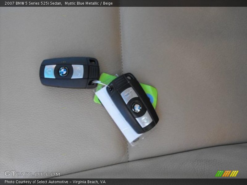 Mystic Blue Metallic / Beige 2007 BMW 5 Series 525i Sedan