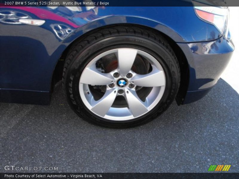 Mystic Blue Metallic / Beige 2007 BMW 5 Series 525i Sedan