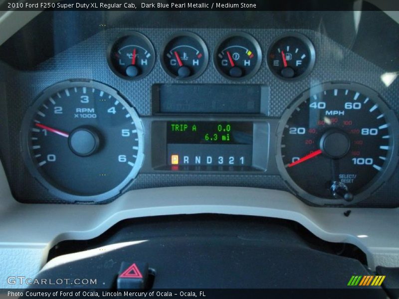 Dark Blue Pearl Metallic / Medium Stone 2010 Ford F250 Super Duty XL Regular Cab