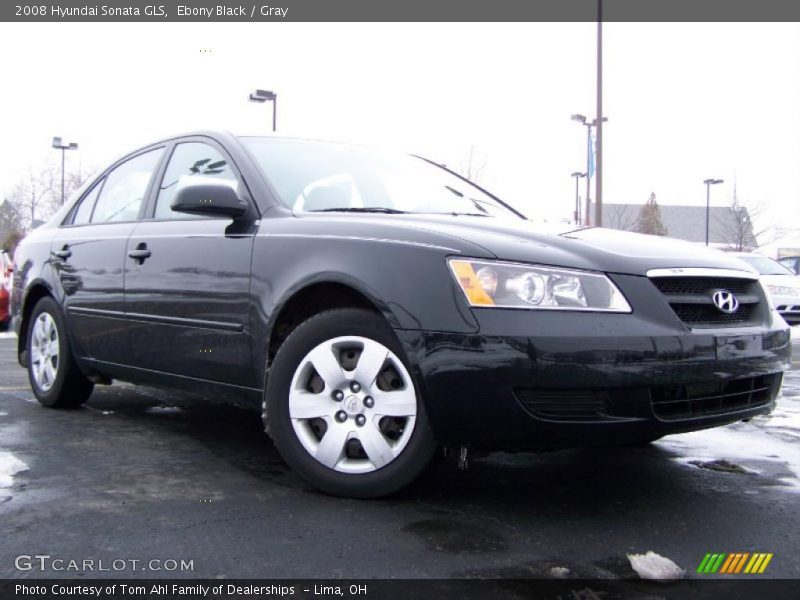 Ebony Black / Gray 2008 Hyundai Sonata GLS