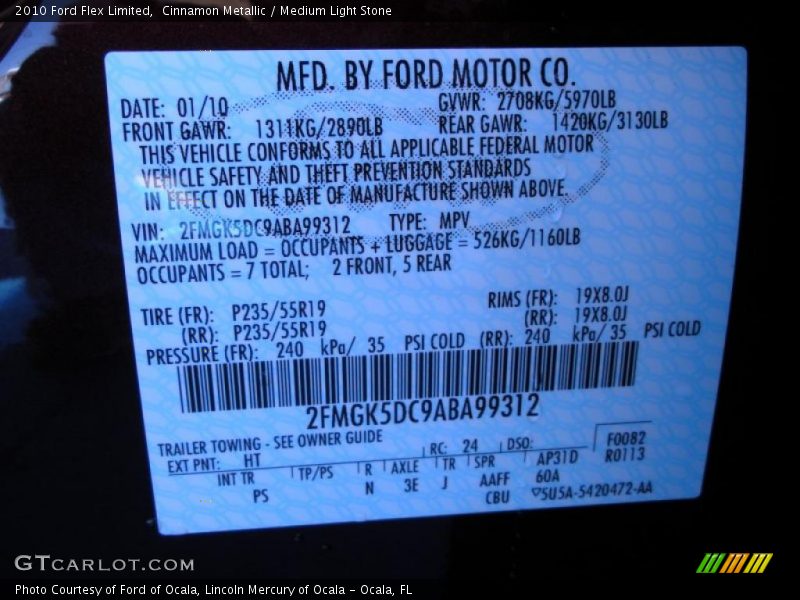 Cinnamon Metallic / Medium Light Stone 2010 Ford Flex Limited