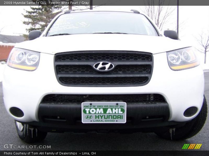 Powder White Pearl / Gray 2009 Hyundai Santa Fe GLS