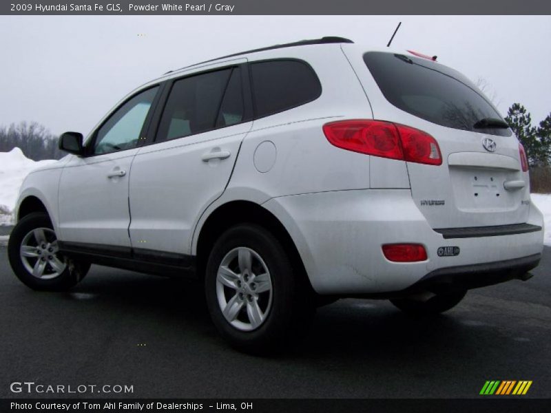 Powder White Pearl / Gray 2009 Hyundai Santa Fe GLS