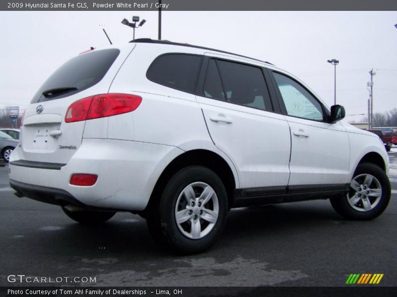 Powder White Pearl / Gray 2009 Hyundai Santa Fe GLS
