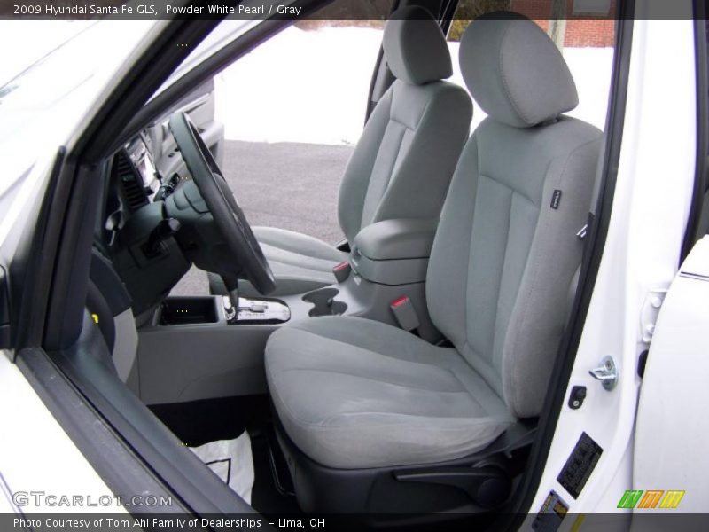 Powder White Pearl / Gray 2009 Hyundai Santa Fe GLS