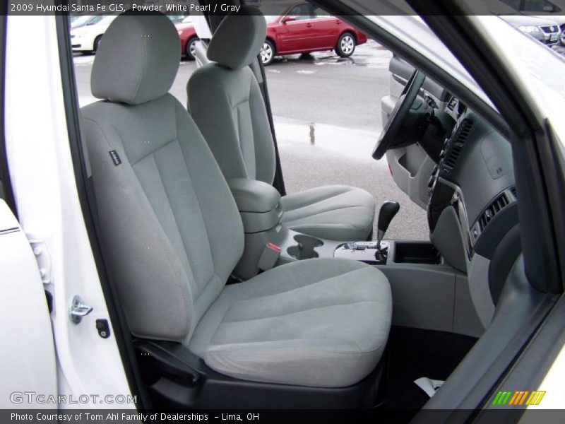 Powder White Pearl / Gray 2009 Hyundai Santa Fe GLS
