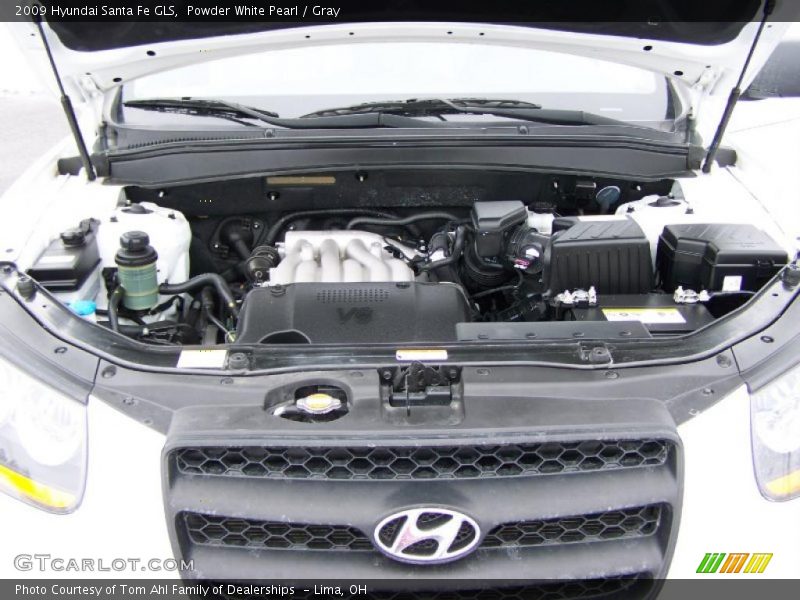 Powder White Pearl / Gray 2009 Hyundai Santa Fe GLS