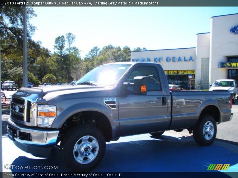 Sterling Gray Metallic / Medium Stone 2010 Ford F250 Super Duty XLT Regular Cab 4x4