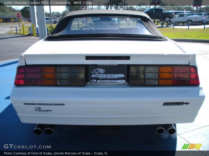 White / Gray 1989 Chevrolet Camaro IROC-Z Convertible