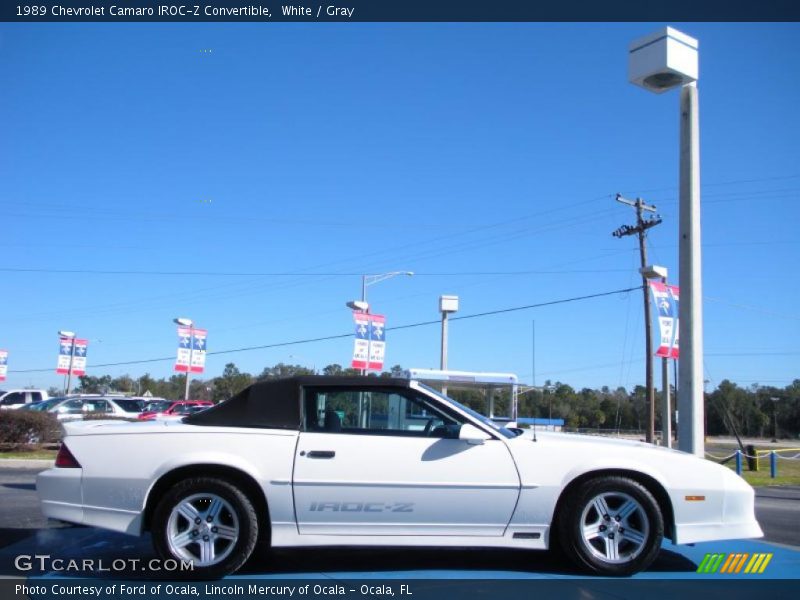 White / Gray 1989 Chevrolet Camaro IROC-Z Convertible