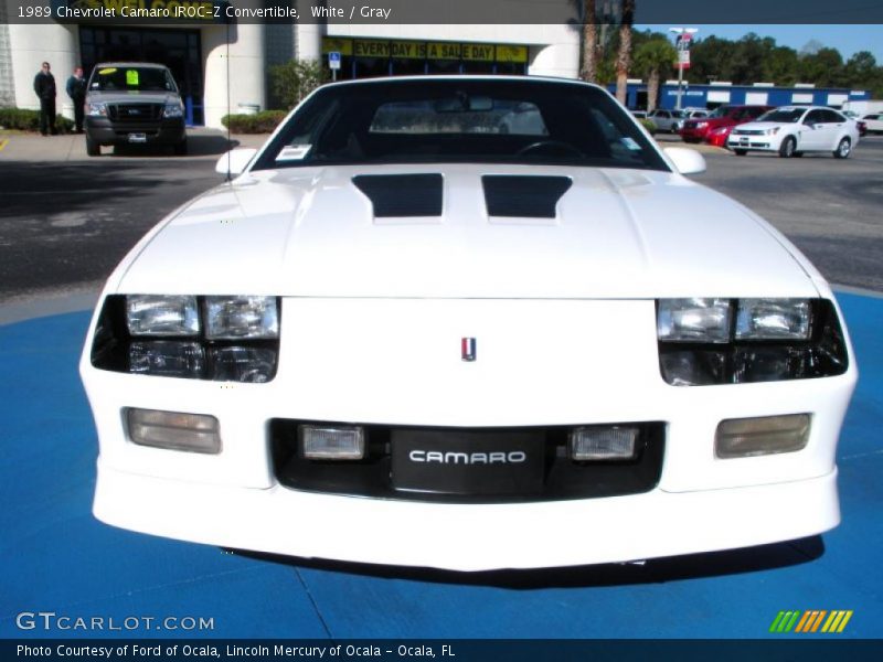 White / Gray 1989 Chevrolet Camaro IROC-Z Convertible