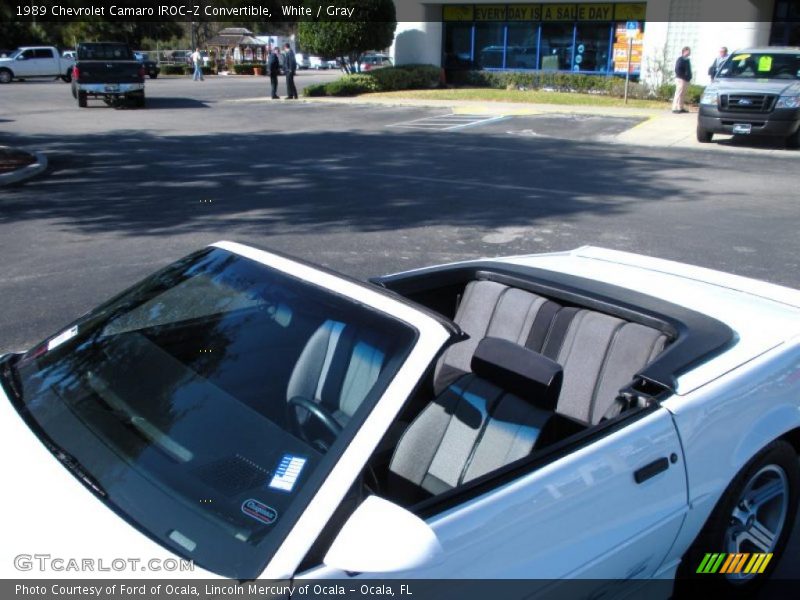 White / Gray 1989 Chevrolet Camaro IROC-Z Convertible