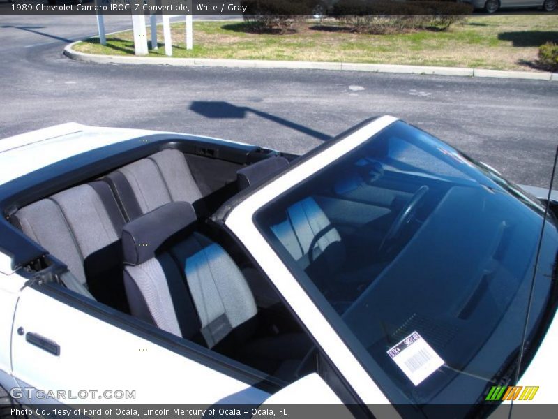 White / Gray 1989 Chevrolet Camaro IROC-Z Convertible