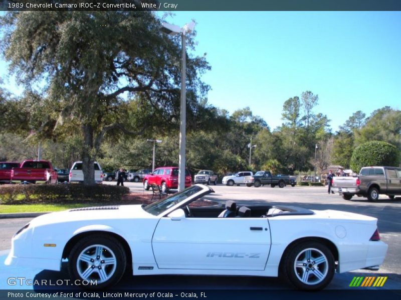 White / Gray 1989 Chevrolet Camaro IROC-Z Convertible