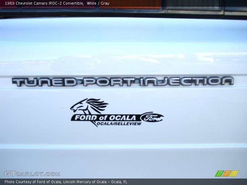 White / Gray 1989 Chevrolet Camaro IROC-Z Convertible