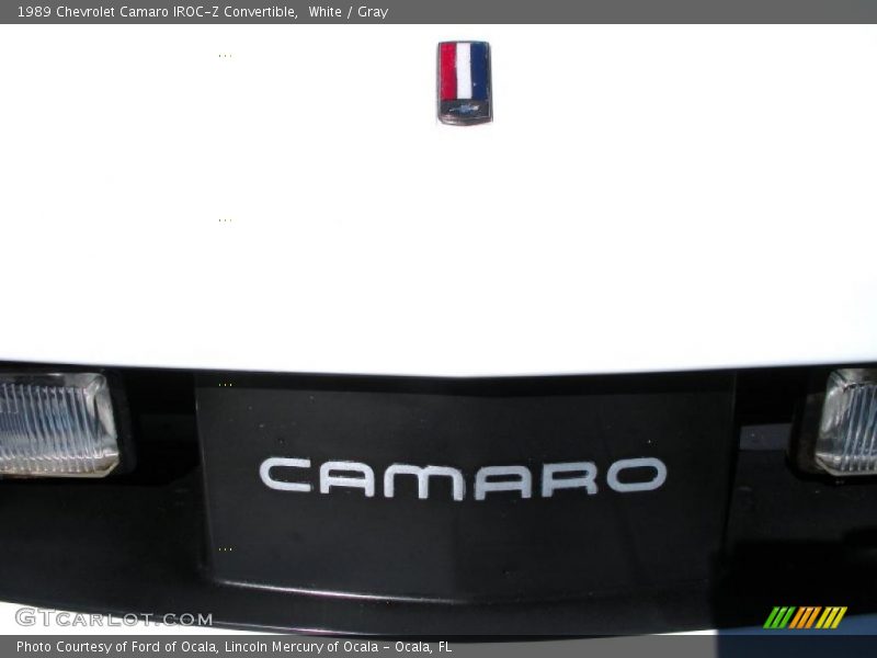 White / Gray 1989 Chevrolet Camaro IROC-Z Convertible