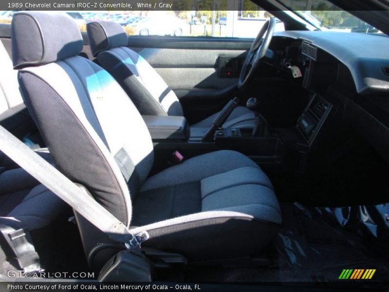 White / Gray 1989 Chevrolet Camaro IROC-Z Convertible