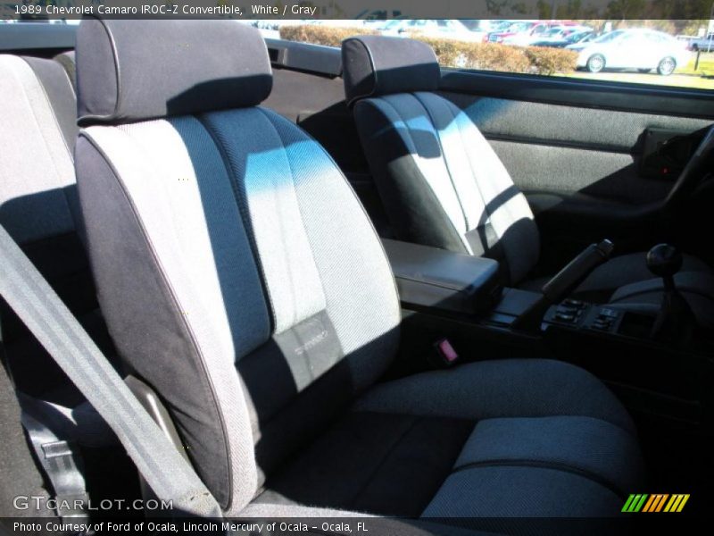 White / Gray 1989 Chevrolet Camaro IROC-Z Convertible