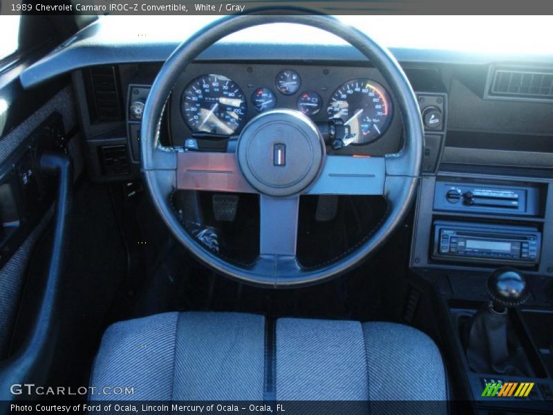 White / Gray 1989 Chevrolet Camaro IROC-Z Convertible