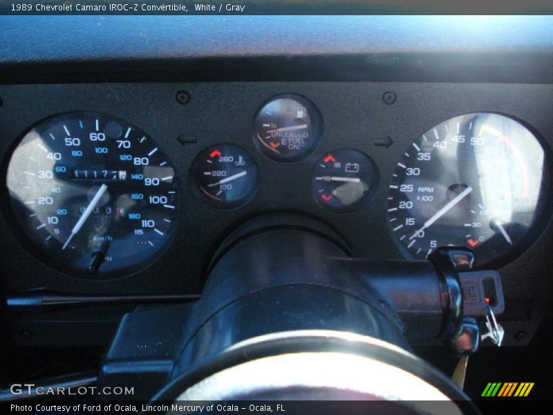 White / Gray 1989 Chevrolet Camaro IROC-Z Convertible