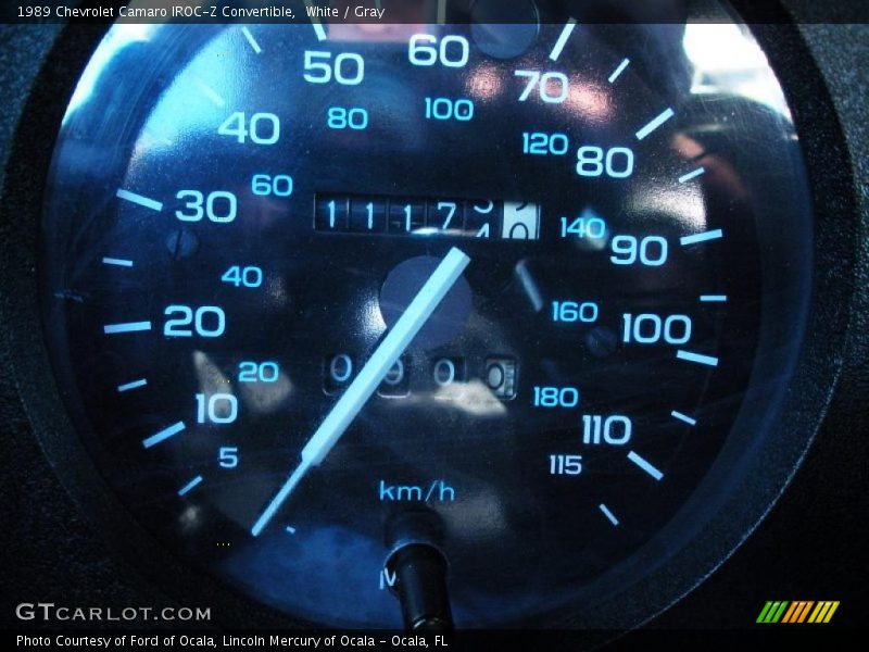 White / Gray 1989 Chevrolet Camaro IROC-Z Convertible