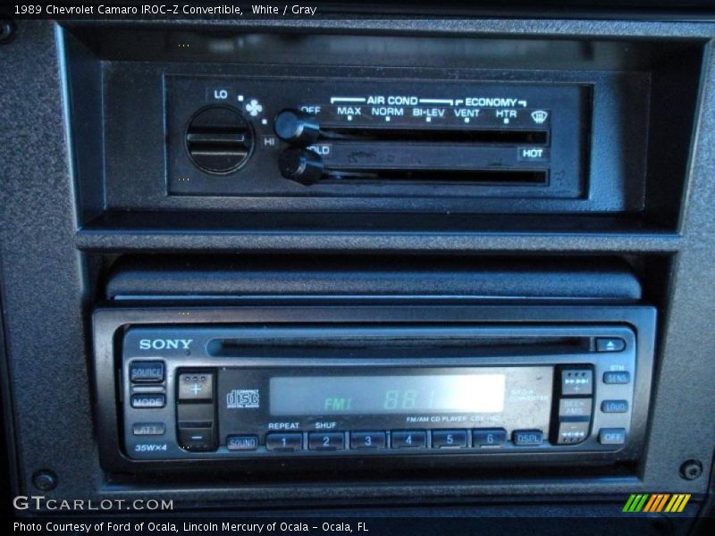 White / Gray 1989 Chevrolet Camaro IROC-Z Convertible