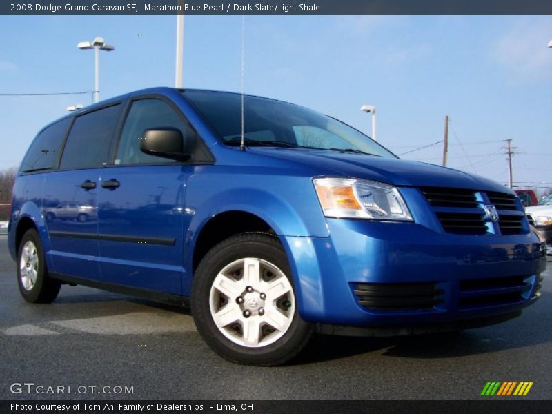 Marathon Blue Pearl / Dark Slate/Light Shale 2008 Dodge Grand Caravan SE