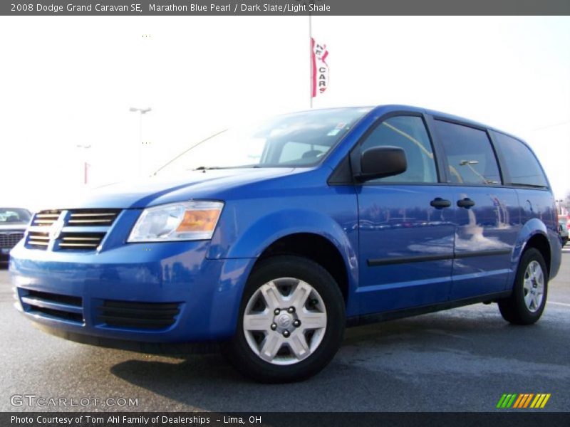 Marathon Blue Pearl / Dark Slate/Light Shale 2008 Dodge Grand Caravan SE