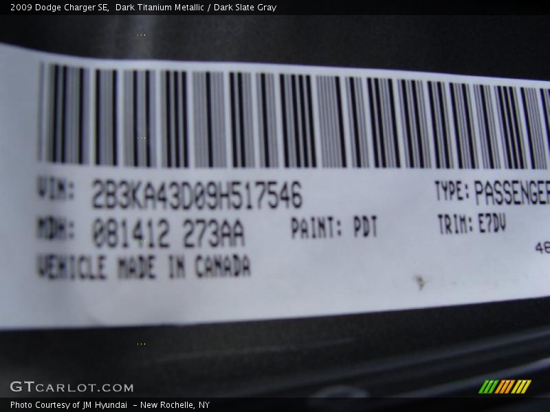 Dark Titanium Metallic / Dark Slate Gray 2009 Dodge Charger SE