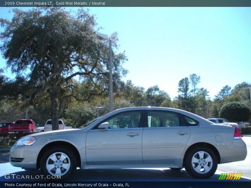 Gold Mist Metallic / Neutral 2009 Chevrolet Impala LT