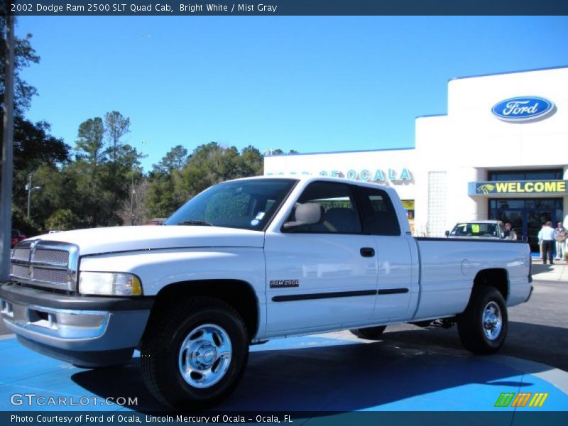 Bright White / Mist Gray 2002 Dodge Ram 2500 SLT Quad Cab