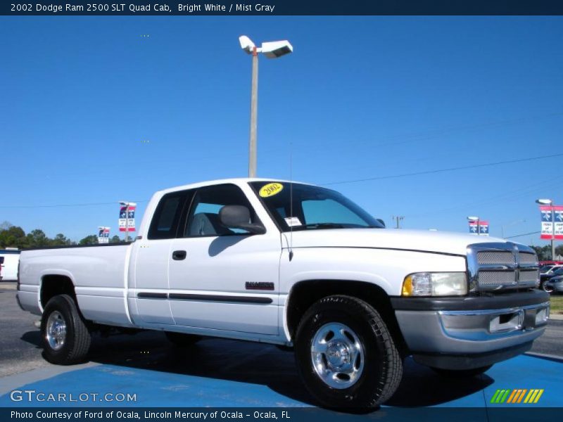Bright White / Mist Gray 2002 Dodge Ram 2500 SLT Quad Cab