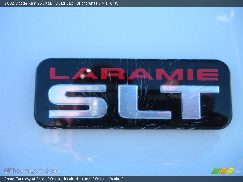 Bright White / Mist Gray 2002 Dodge Ram 2500 SLT Quad Cab