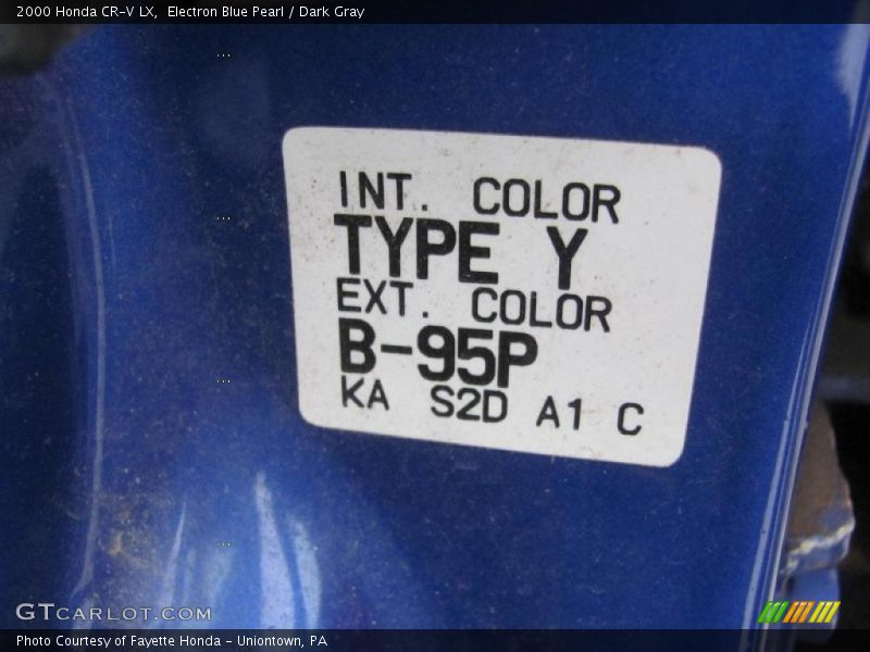 Electron Blue Pearl / Dark Gray 2000 Honda CR-V LX
