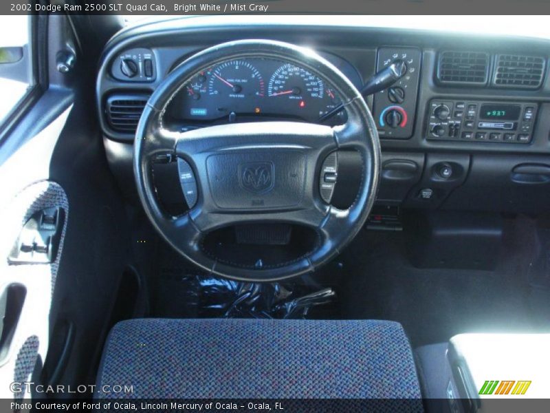 Bright White / Mist Gray 2002 Dodge Ram 2500 SLT Quad Cab