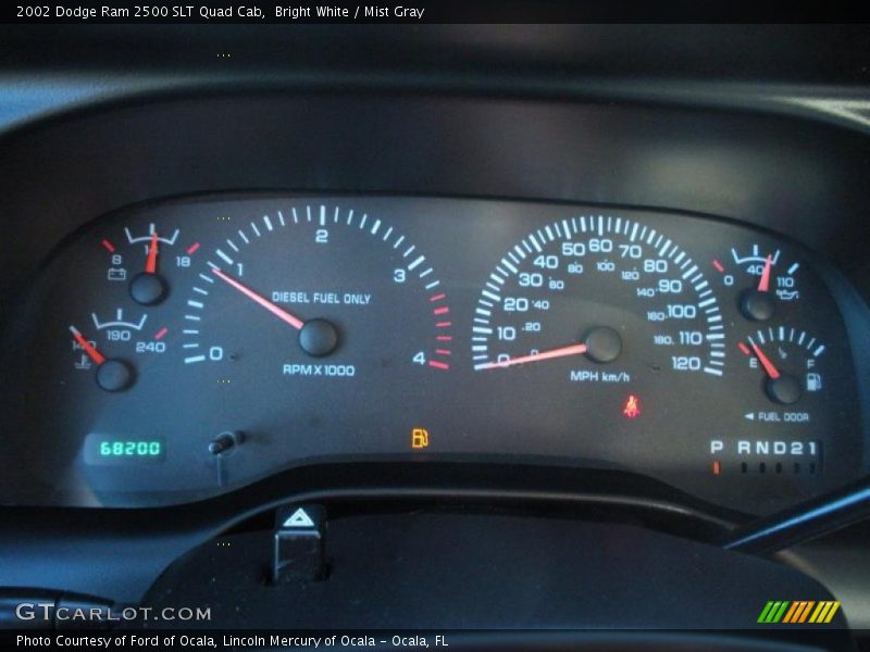 Bright White / Mist Gray 2002 Dodge Ram 2500 SLT Quad Cab