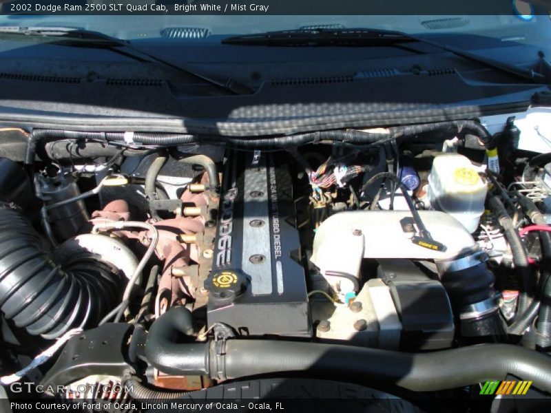 Bright White / Mist Gray 2002 Dodge Ram 2500 SLT Quad Cab