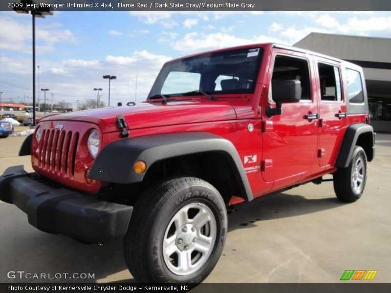 Flame Red / Dark Slate Gray/Medium Slate Gray 2009 Jeep Wrangler Unlimited X 4x4
