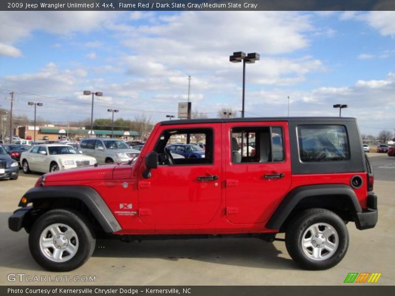 Flame Red / Dark Slate Gray/Medium Slate Gray 2009 Jeep Wrangler Unlimited X 4x4