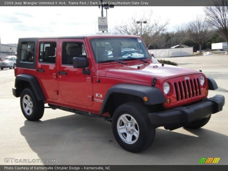 Flame Red / Dark Slate Gray/Medium Slate Gray 2009 Jeep Wrangler Unlimited X 4x4