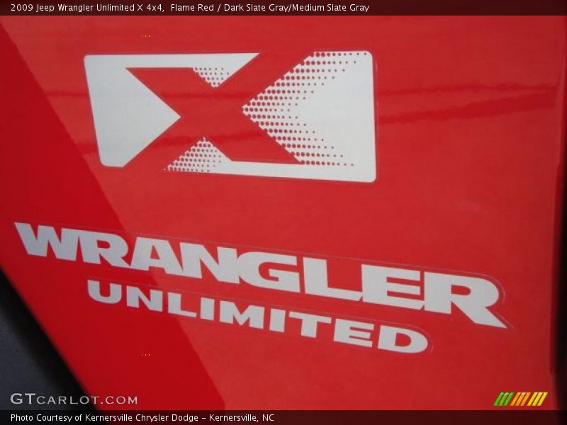 Flame Red / Dark Slate Gray/Medium Slate Gray 2009 Jeep Wrangler Unlimited X 4x4