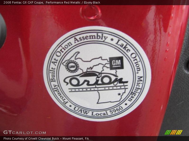 Performance Red Metallic / Ebony Black 2008 Pontiac G6 GXP Coupe