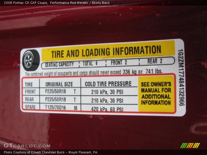 Performance Red Metallic / Ebony Black 2008 Pontiac G6 GXP Coupe
