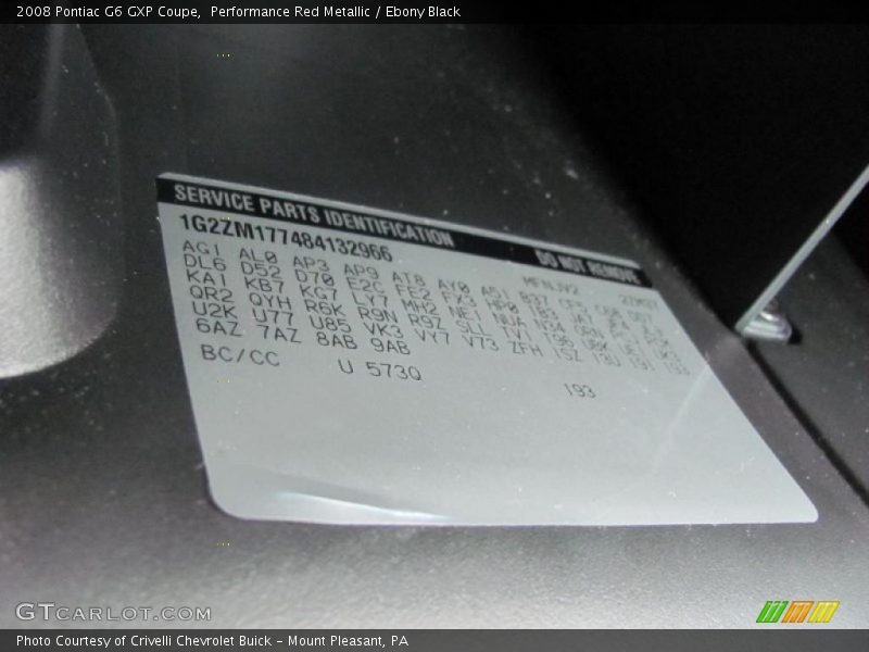 Performance Red Metallic / Ebony Black 2008 Pontiac G6 GXP Coupe